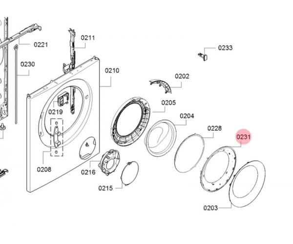 Внешний обод люка 11035464 Bosch/Siemens